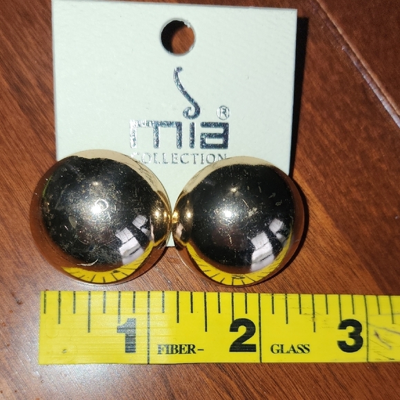 MIA Gold Spherical Stud Earrings - Picture 4 of 6